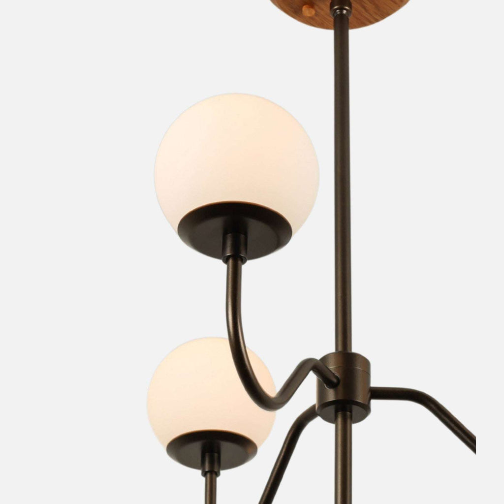 Aurelia Opal Glass Globe Chandelier — Multi-Arm Ceiling Light with Warm Milky Glow