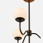 Aurelia Opal Glass Globe Chandelier — Multi-Arm Ceiling Light with Warm Milky Glow