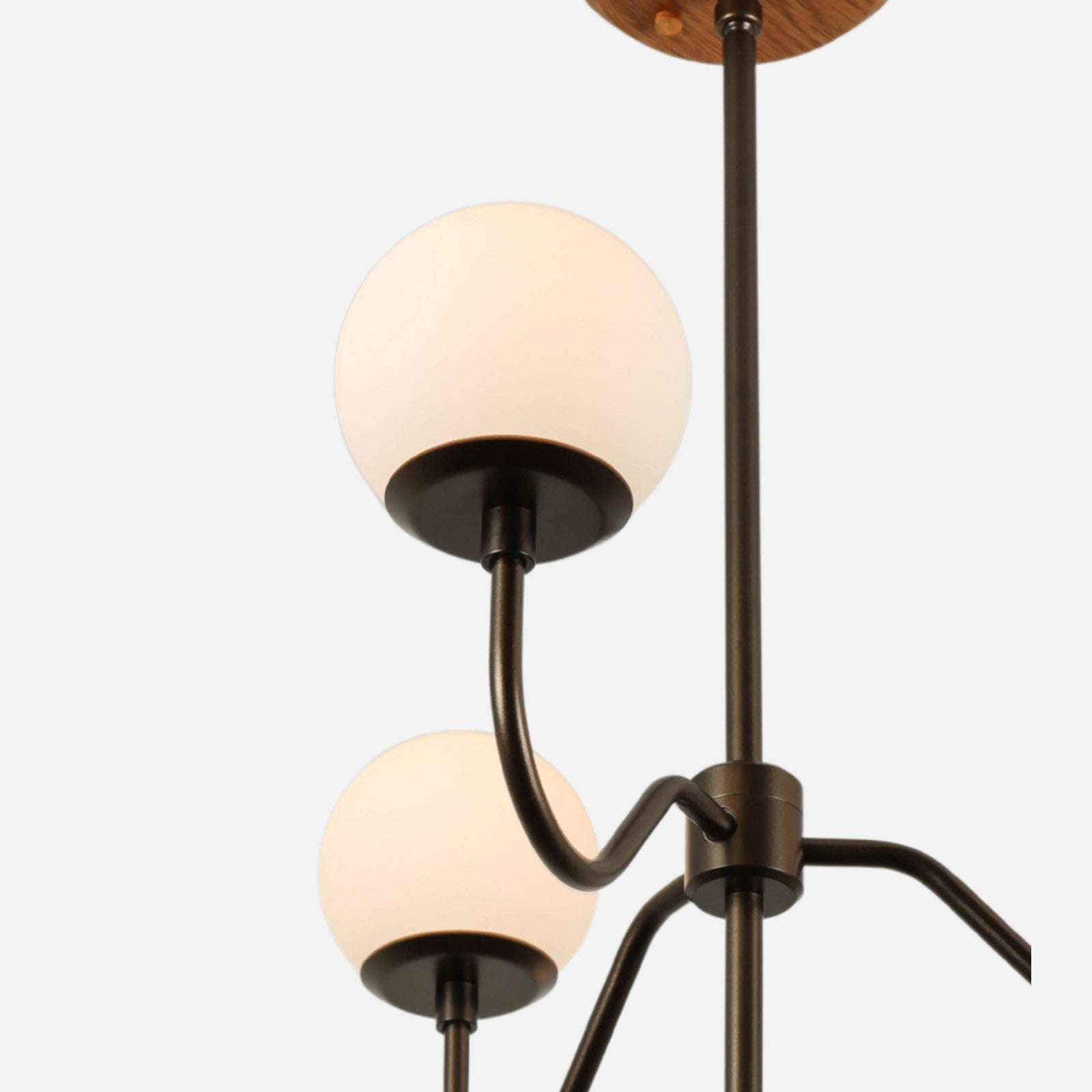 Aurelia Opal Glass Globe Chandelier — Multi-Arm Ceiling Light with Warm Milky Glow