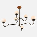 Aurelia Opal Glass Globe Chandelier multi-arm milky opal glass globe ceiling light with warm diffused glow in elegant dining room