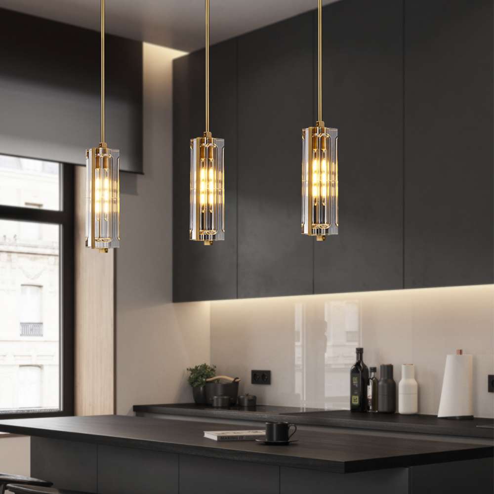 avner single clear hanging lamp