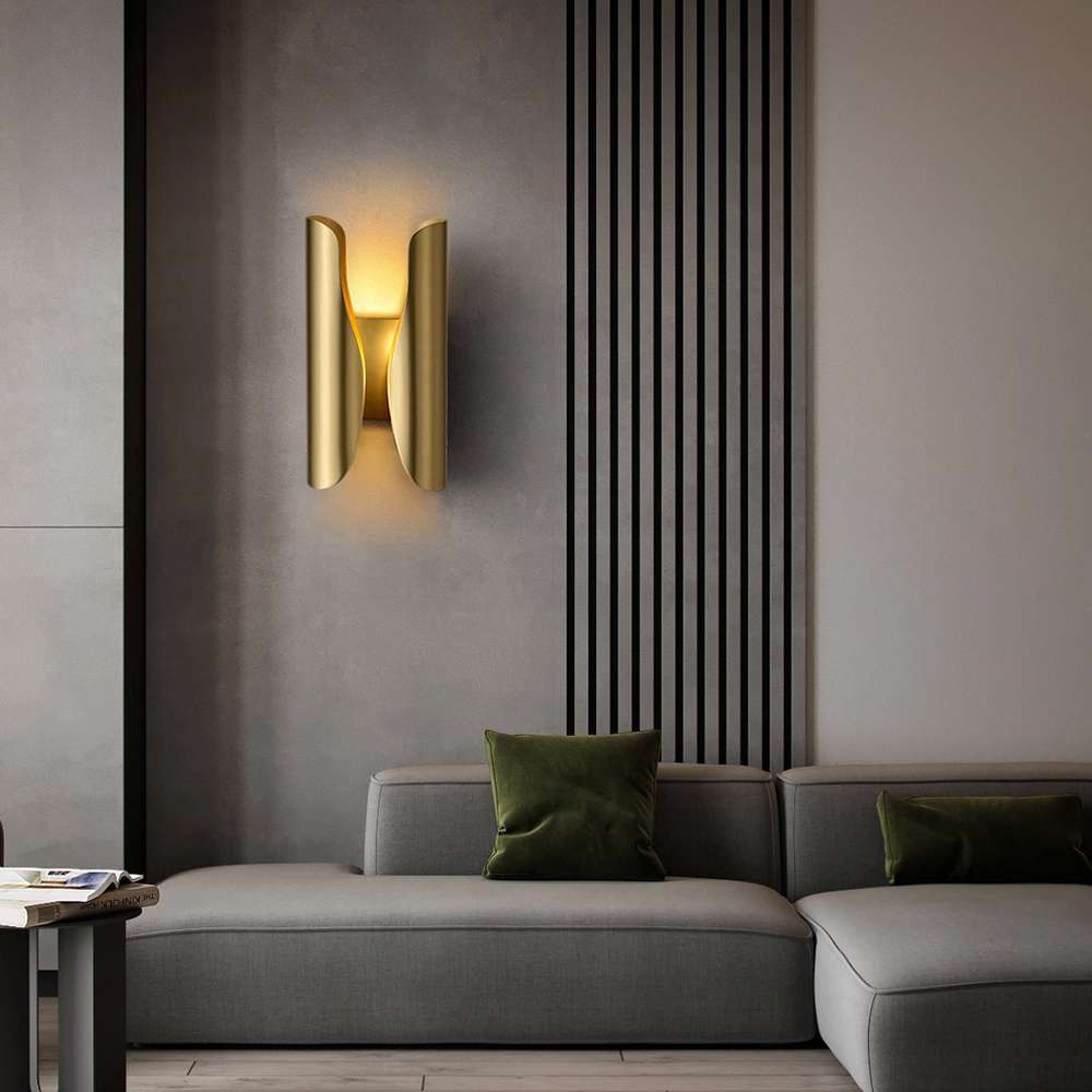 brass led wall sconce