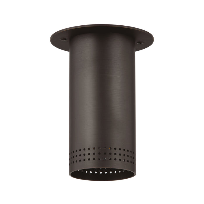 One-Light Perforated Steel Flush Mount Downlight in Brass or Bronze