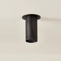 One-Light Perforated Steel Flush Mount Downlight in Brass or Bronze