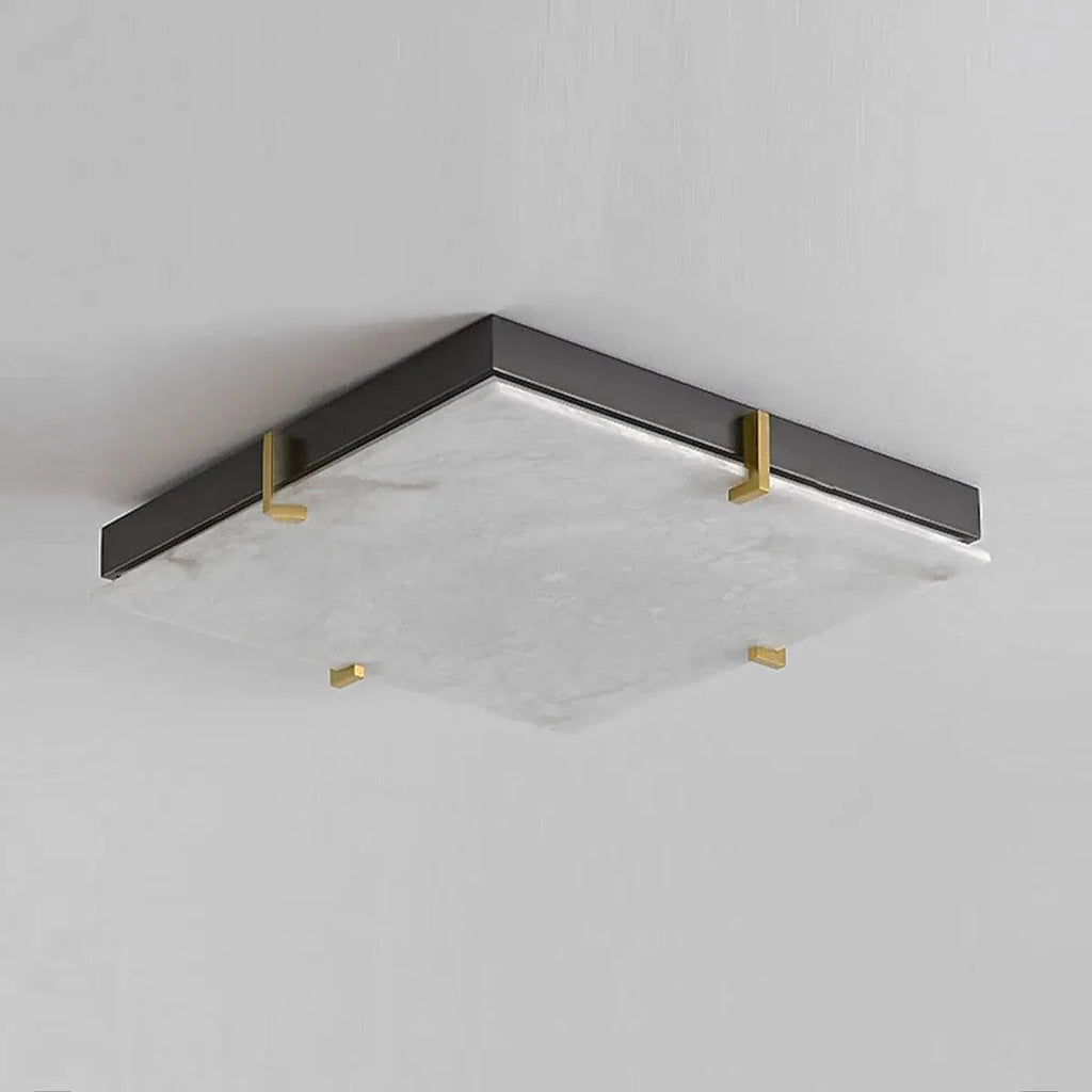 Black Alabaster Square Ceiling Lamp – Elegant Indoor Fixture for Bedroom