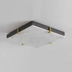 Black Alabaster Square Ceiling Lamp – Elegant Indoor Fixture for Bedroom
