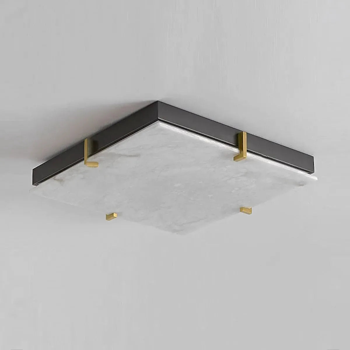 Black Alabaster Square Ceiling Lamp – Elegant Indoor Fixture for Bedroom