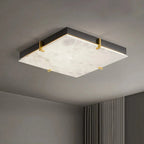 Black Alabaster Square Ceiling Lamp – Elegant Indoor Fixture for Bedroom - View 2