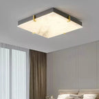 Black Alabaster Square Ceiling Lamp – Elegant Indoor Fixture for Bedroom - View 3