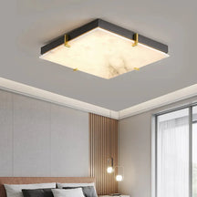 Black Alabaster Square Ceiling Lamp – Elegant Indoor Fixture for Bedroom - View 4