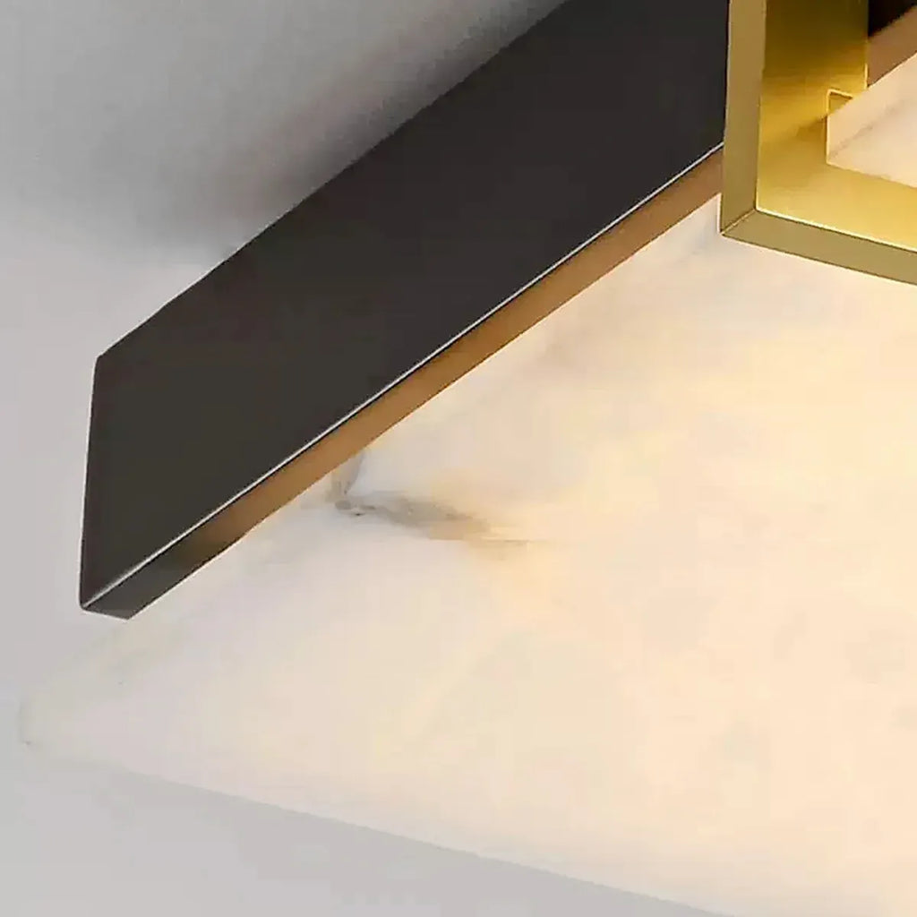 Black Alabaster Square Ceiling Lamp – Elegant Indoor Fixture for Bedroom - View 5
