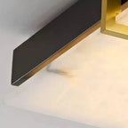 Black Alabaster Square Ceiling Lamp – Elegant Indoor Fixture for Bedroom - View 5