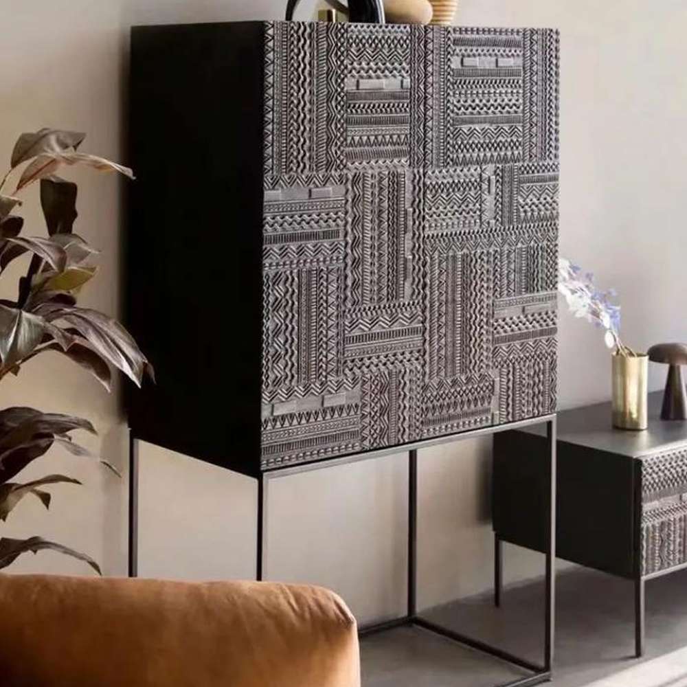 black accent cabinet
