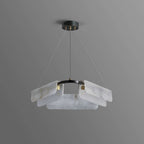 black metal chandelier with led lights