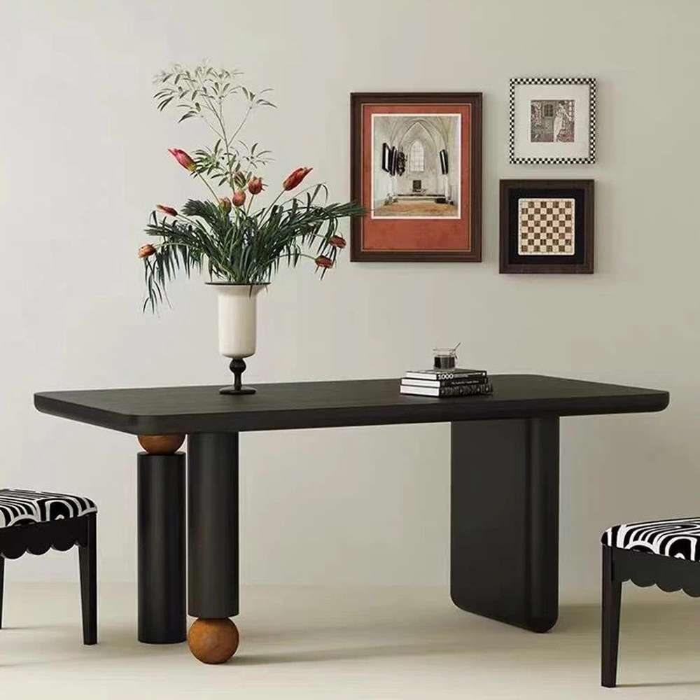 black dining room table