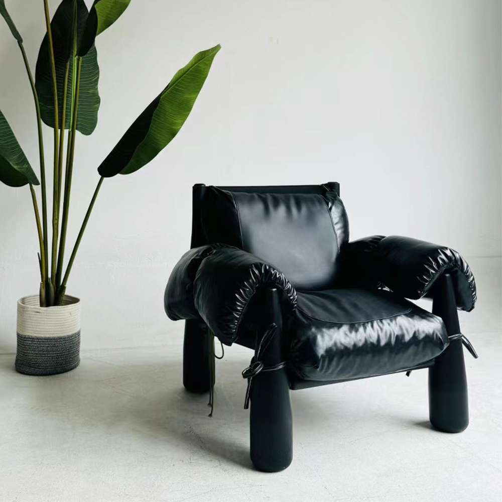 black leather chair