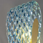 blue glass wall fixture