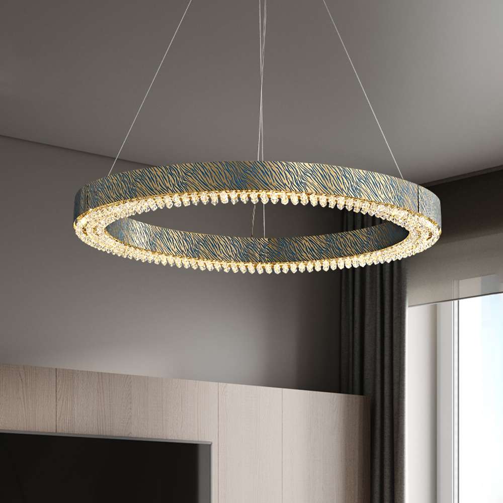 blue tiger pattern chandelier