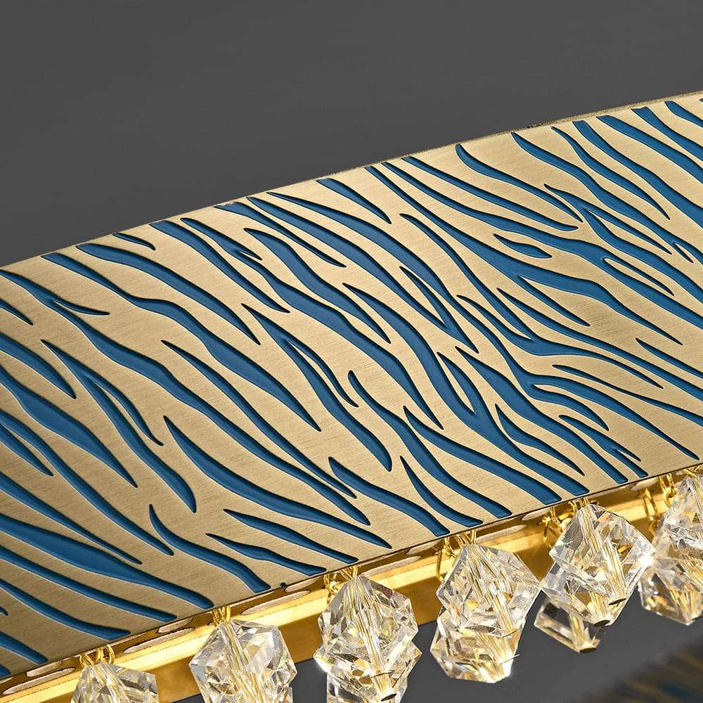 blue tiger pattern modern crystal chandelier