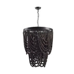 boho wooden bead chandelier