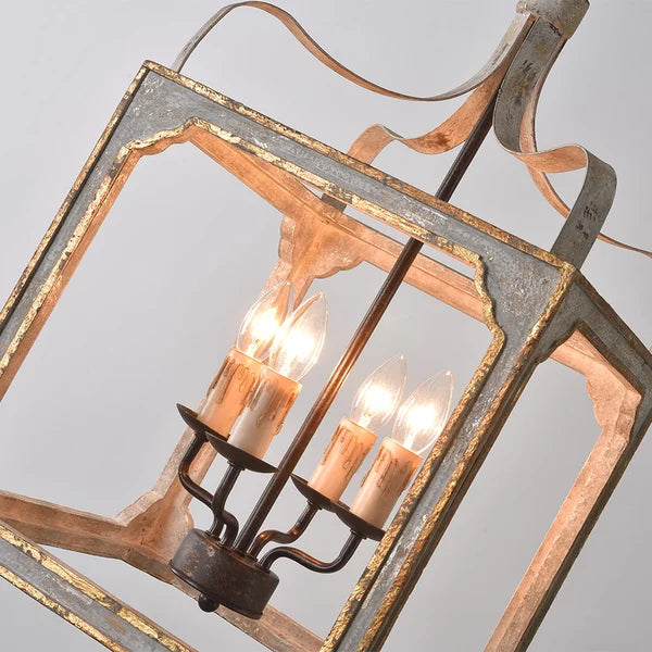 rustic lantern chandelier lamp