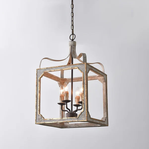 rustic lantern chandelier lamp