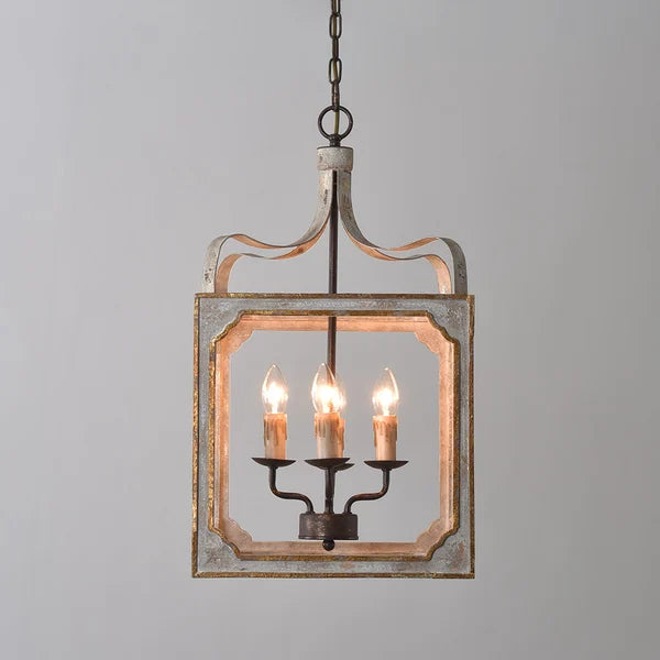 rustic lantern candle chandelier