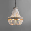round wood chandelier