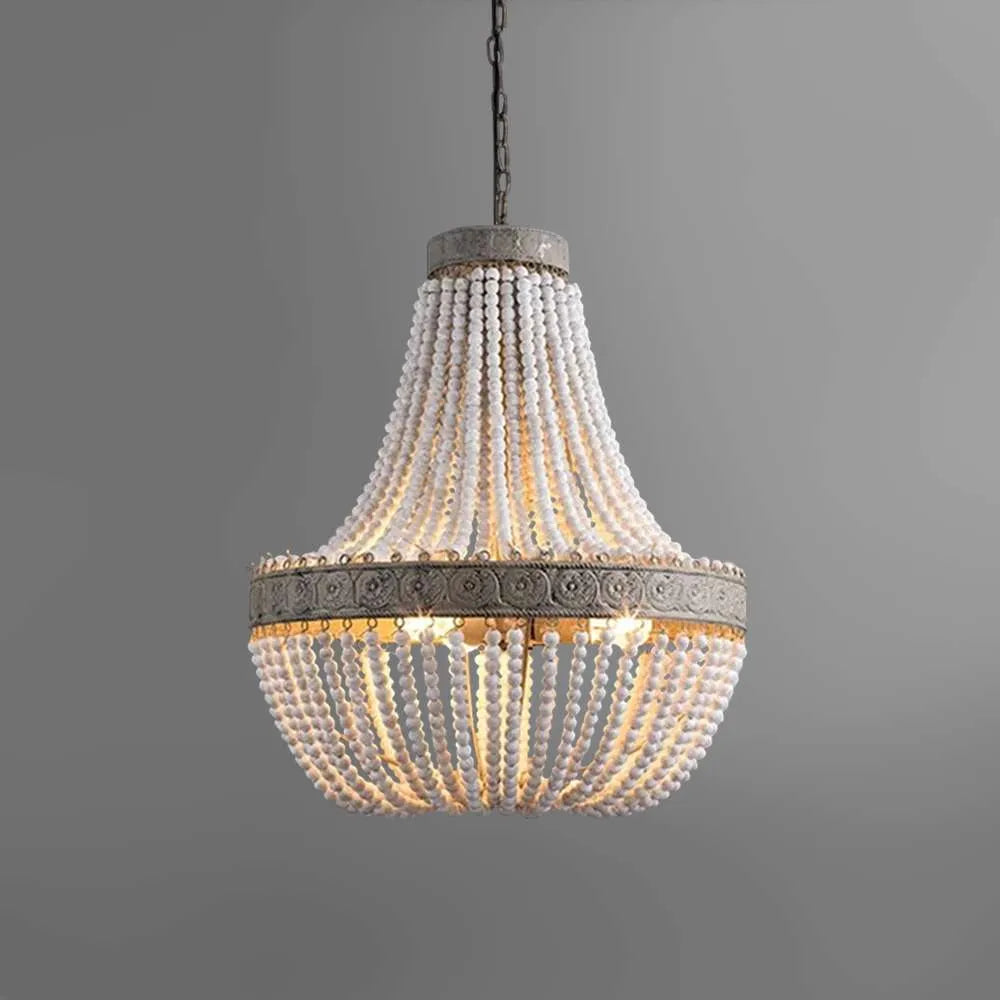 round wood chandelier