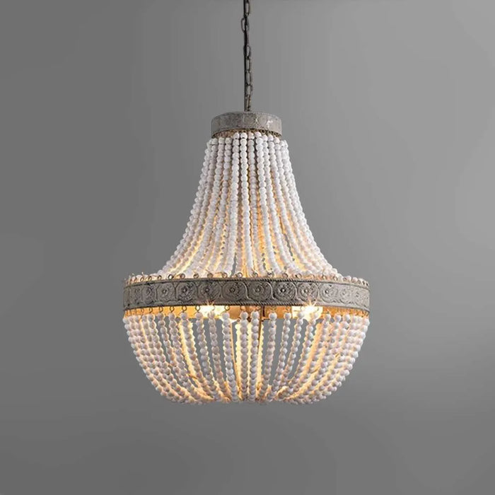 round wood chandelier