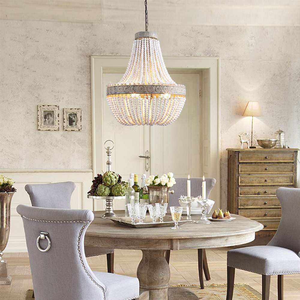 wood beads pendant light