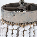 boho wood bead hanging light