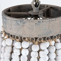 boho wood bead hanging light