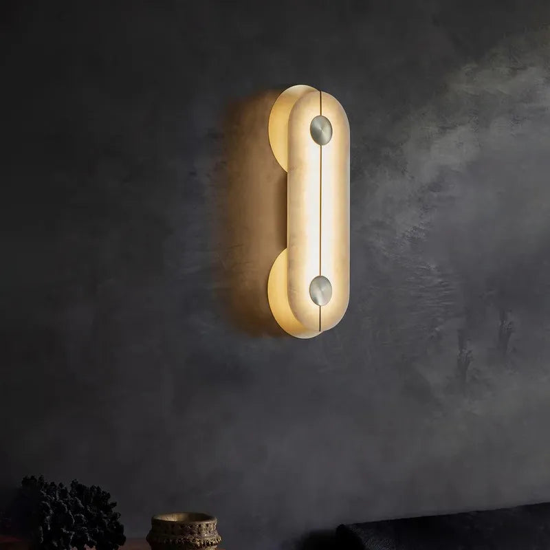 Brace Alabaster Wall Lamp | Textured Alabaster Fixture for Cozy Corners - View 3