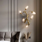 leaf shaped crystal wall light