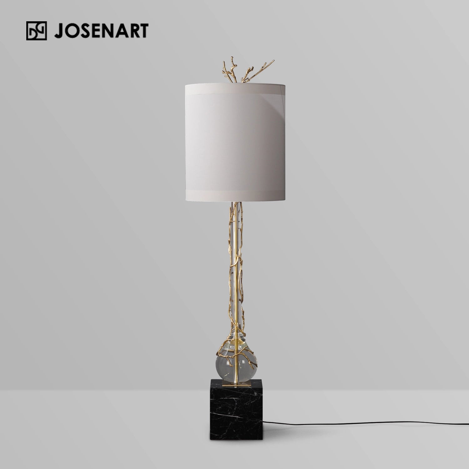 brass lamp with fabric shade