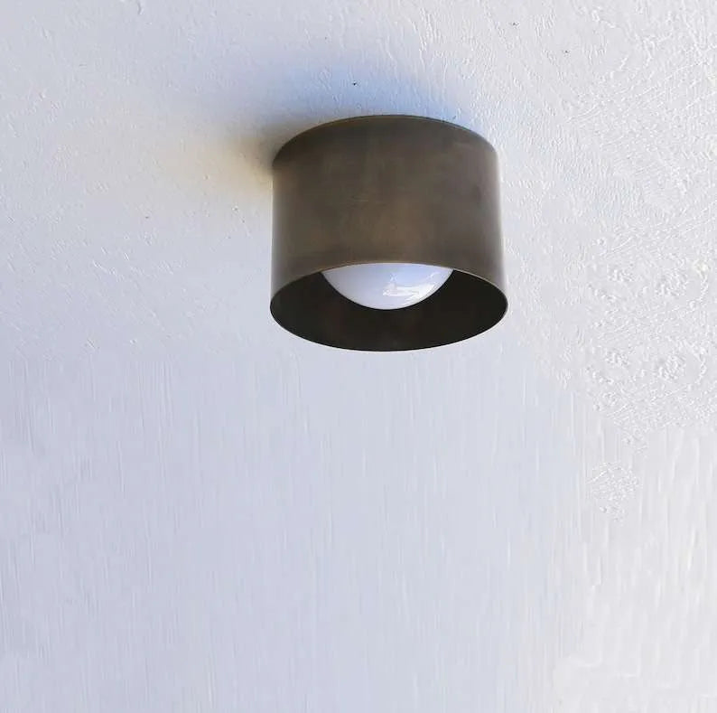 brass cylinder ceiling spot light