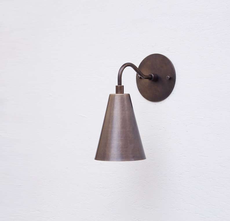 brass cylinder shade wall sconce