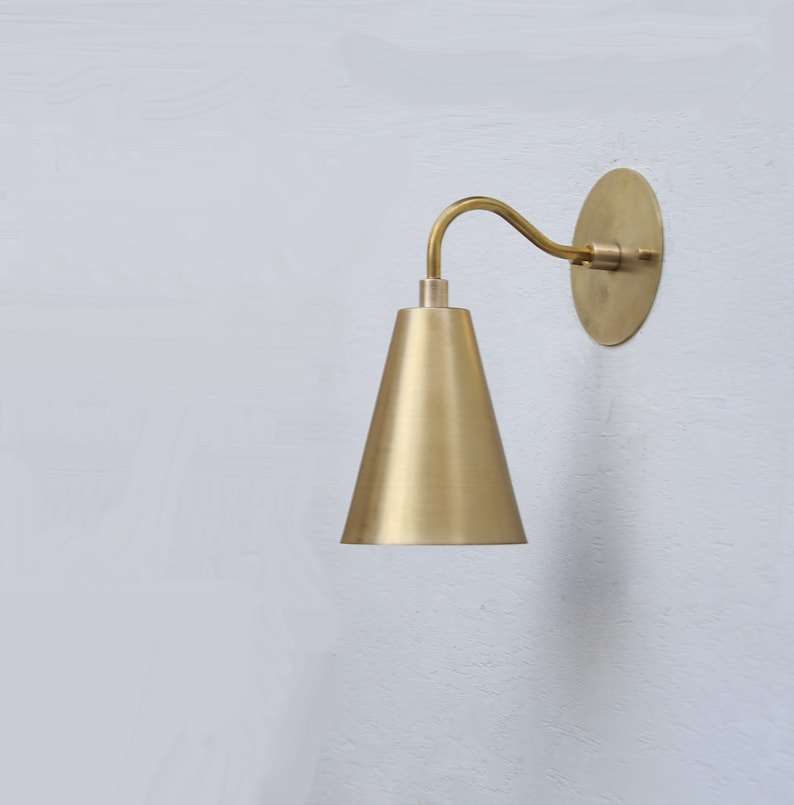 brass cylinder shade wall sconce