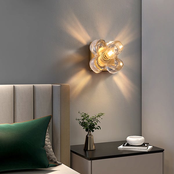 glass floral shade modern sconce