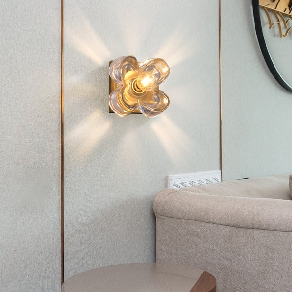 floral shade modern wall sconce
