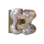 brass floral shade sconce