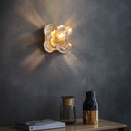 clear glass floral shade sconce