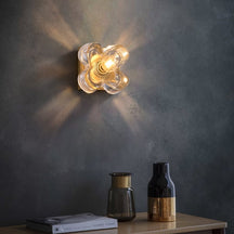 clear glass floral shade sconce