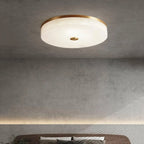 Brass Round Alabaster Ceiling Light – Contemporary Indoor Ceiling Fixture