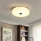 Brass Round Alabaster Ceiling Light – Contemporary Indoor Ceiling Fixture - View 4