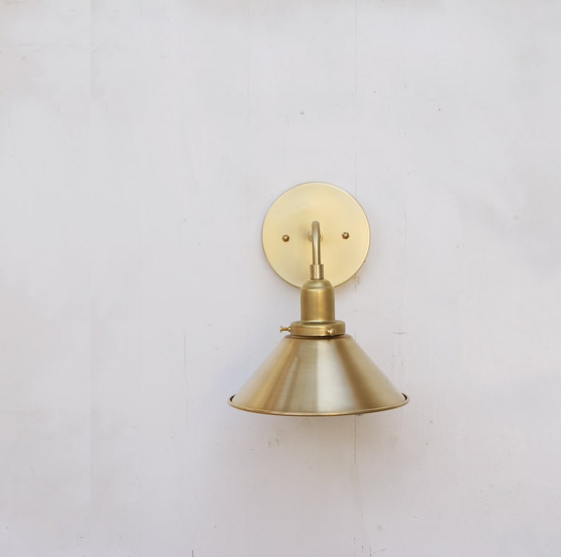 mid-century brass wall sconce