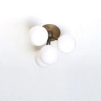 Modern Brass Sputnik Ceiling Light – Mid-Century Frosted Glass Lamp - View 2