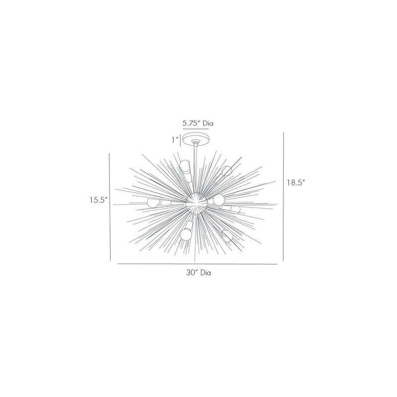 Brass Starburst Chandelier Detail 7