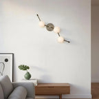 Modern Brass Wall Sconce, White Globe Vanity Light, Minimalist Wall Lamp